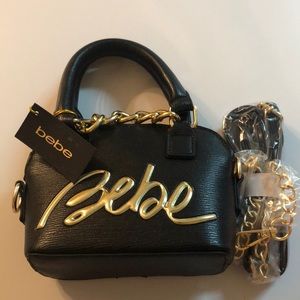 New Bebe Gianna Micro Dome Crossbody Black